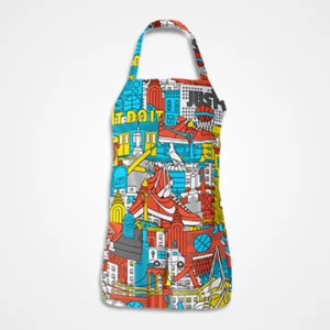 Colourful City Illustration Apron