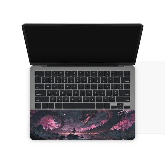 Pink Cherry Blossom Moon Laptop Skin