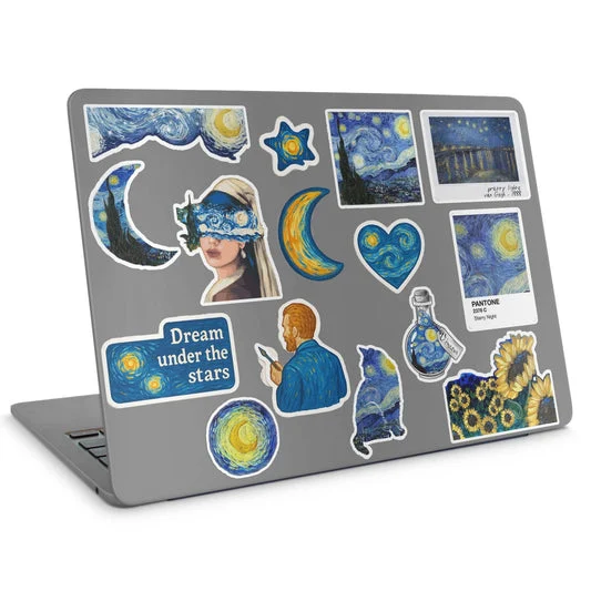 Van Gogh Starry Nights Stickers Pack Laptop Top Sticker Set Sticker