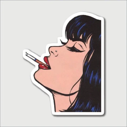 Woman Smoking Pop Art Sticker
