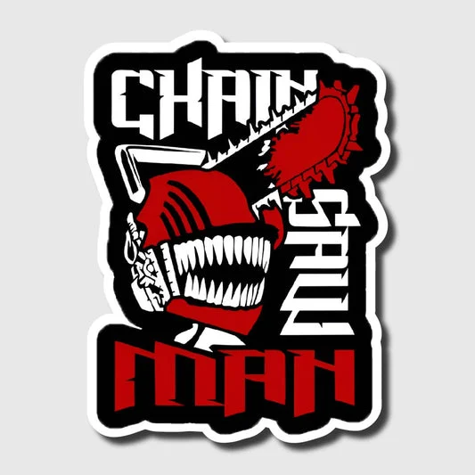 Chainsaw Man Red Black Logo Sticker