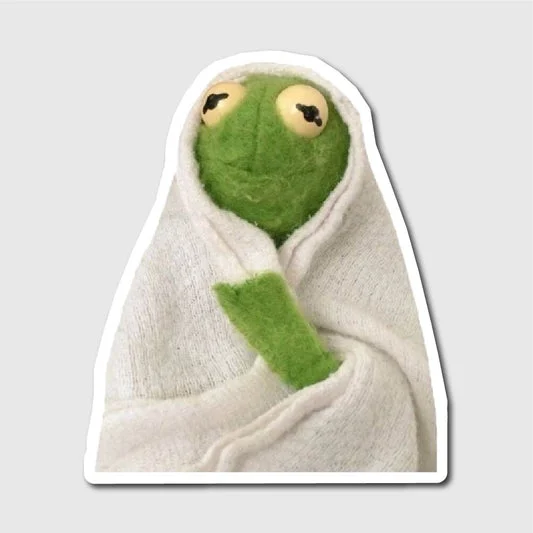 Kermit Wrapped In Blanket Sticker