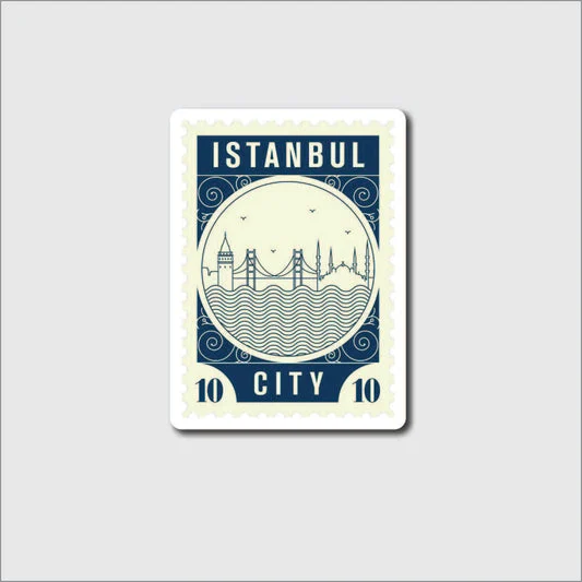 Istanbul City Postage Stamp Sticker