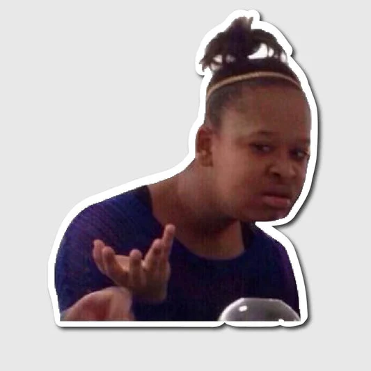 Confused Little Girl Hand Gesture Sticker