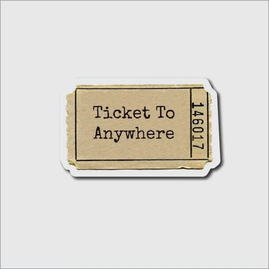 Ticket To Anywhere Vintage Sticker
