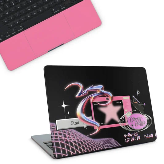 Pink Panther Black Pink Top And Interior MacBook Skin