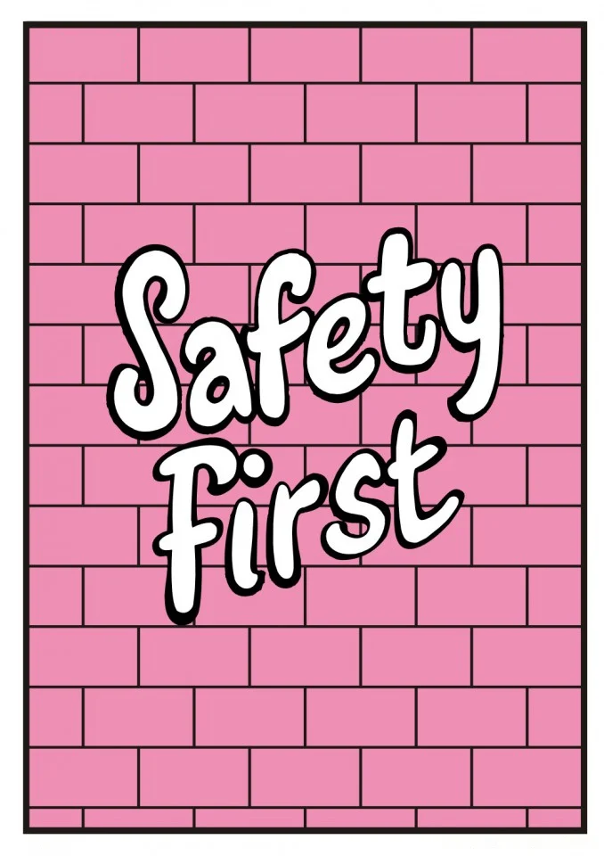 Safety First Brick Wall Poster Sign Design 001
