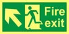 Fire Exit Up Left Green Yellow Sign