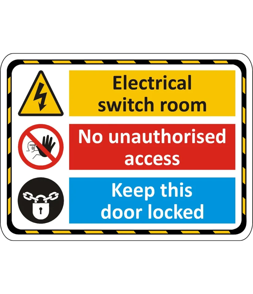 Electrical Switch Room Keep Door Locked Sign