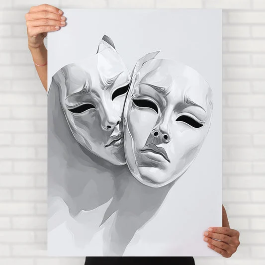 Theatre Comedy Tragedy Masks Poster