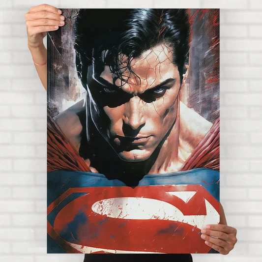 Superman Red Blue Portrait Poster