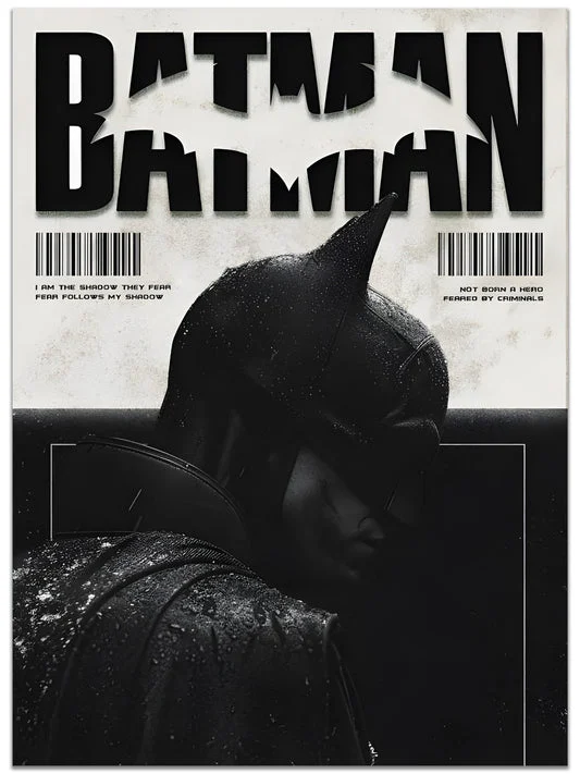 Batman Silhouette Monochrome Poster