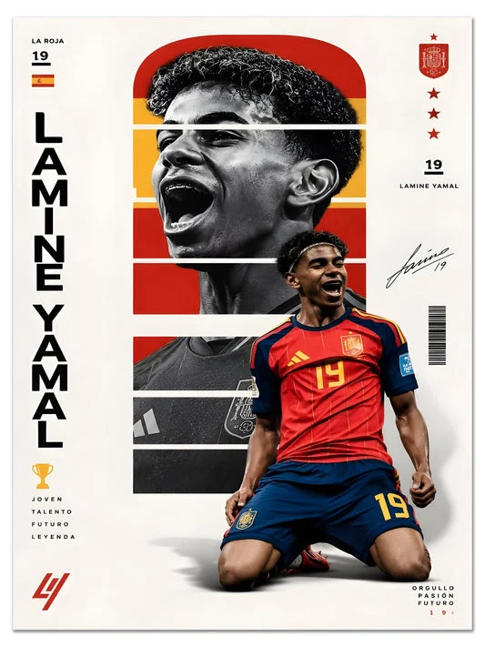 Lamine Yamal Spain Player Profile Poster