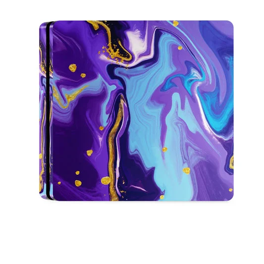 Purple Blue Gold Fluid Marble PS4 Skin