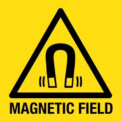 Magnetic Field Yellow Triangle Sign