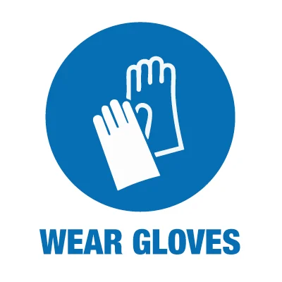 Wear Gloves Blue Circle Sign