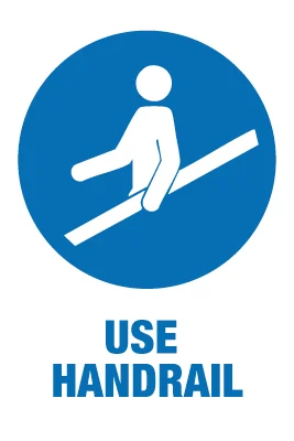 Use Handrail Blue Circle Sign