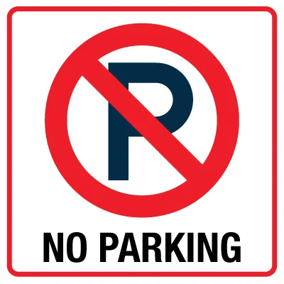 No Parking Red Circle Sign