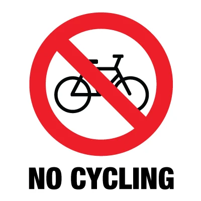 No Cycling Red Circle Sign