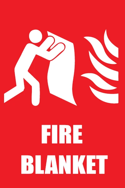 Fire Blanket Red Panel Sign