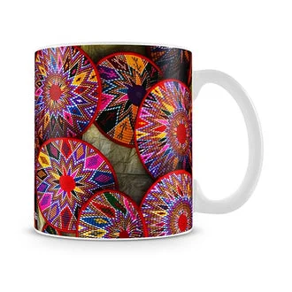 Multicolour Fan Pattern Truck Art Mug