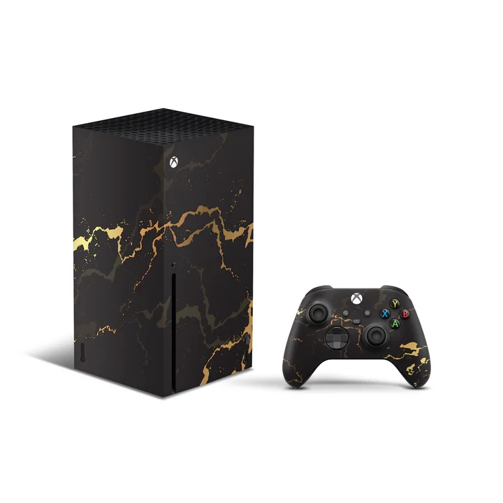 Black & Gold Marble Xbox Series X Skin