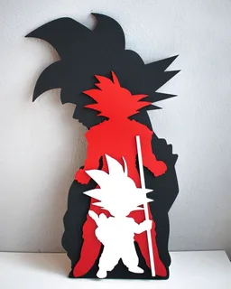 Dragon Ball Goku Three Generations Silhouette Acrylic Decor