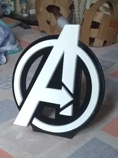 Avengers White Black A Symbol Acrylic Decor