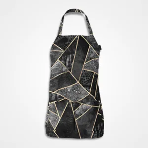 Black And Gold Geometric Marble Apron