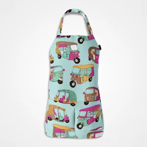 Colourful Rickshaws Pattern Apron