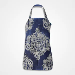 Blue And White Floral Pattern Apron