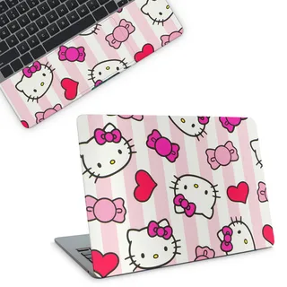 Hello Kitty Pink Pattern Top And Laptop Skin