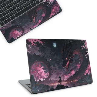 Pink Cherry Blossom Moon Top And Laptop Skin