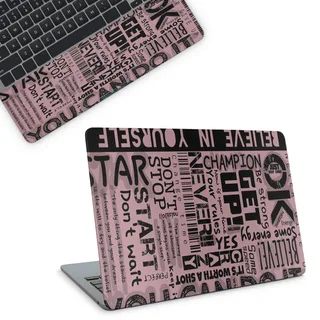 Motivational Typography Pink Black Top And Laptop Skin