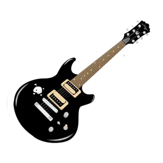 Black Guitar Sticker