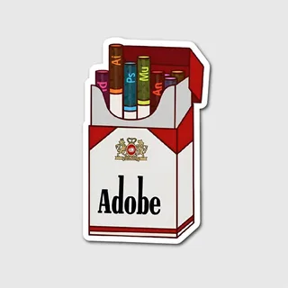 Adobe Apps Cigarette Pack Sticker
