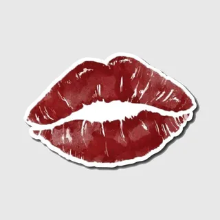 Red Lipstick Kiss Sticker