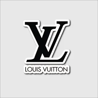 Louis Vuitton Black White Logo Sticker