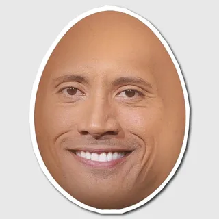 Dwayne The Rock Johnson Egg Head Sticker