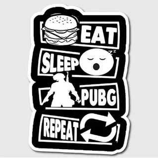 Eat Sleep Pubg Repeat Sticker