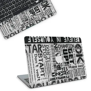 Motivational Typography White Black Top And Interior MacBook Skin