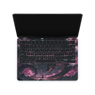 Pink Cherry Blossom Moon Keyboard And MacBook Skin