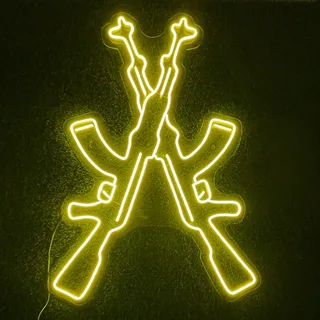 Crossed Ak47 Outline Neon Neon Sign