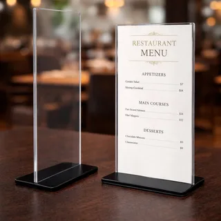 Black Base Acrylic Menu Holder Table Display