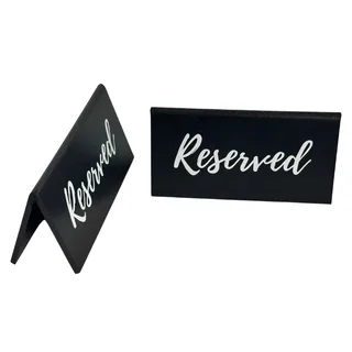 Reserved Black Script Table Tent Table Display