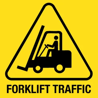 Forklift Traffic Yellow Triangle Sign