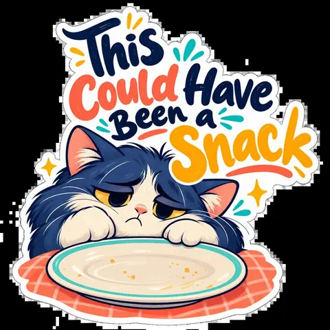 Snack humour sticker artwork