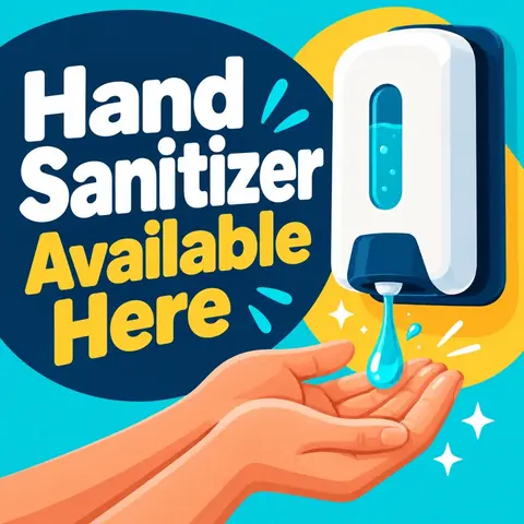 Hand Sanitizer Available Here